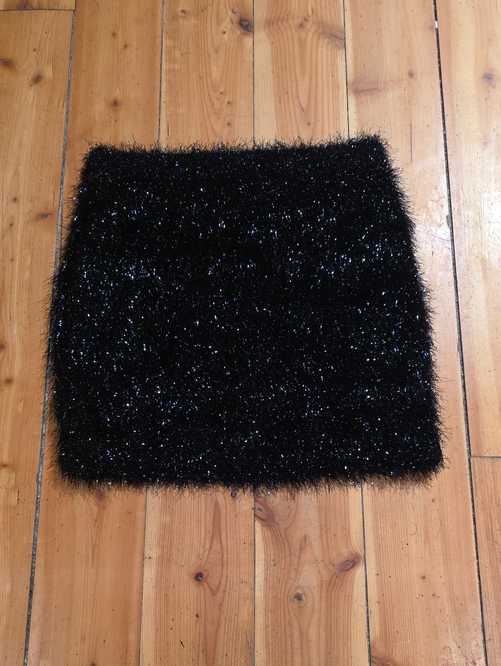 Forever 21 Black Sparkle Fuzzy Mini Skirt